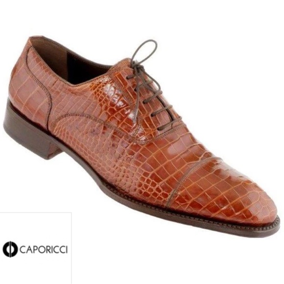 Caporicci 1102 Alligator Shoes Gold